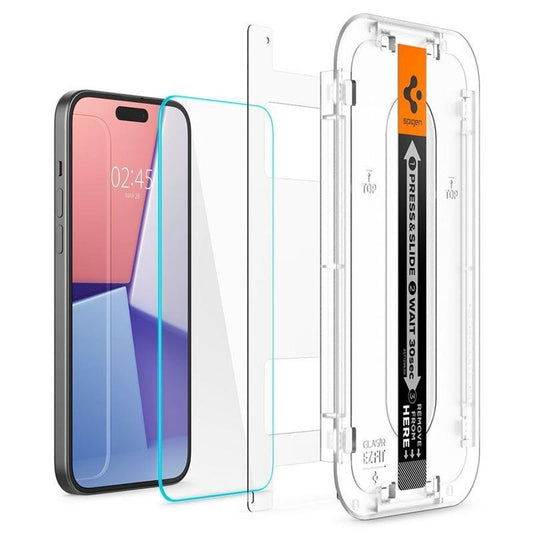 Spigen iPhone 15 Pro Max Glas.Tr "Ez Fit" Screen Protector Tempered Glass, 2-Pack - Clear