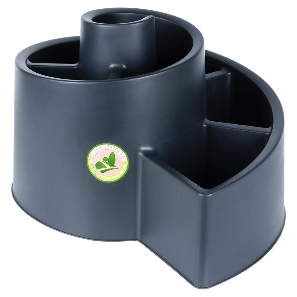 Spiral-shaped plant cascade in black plastic for garden