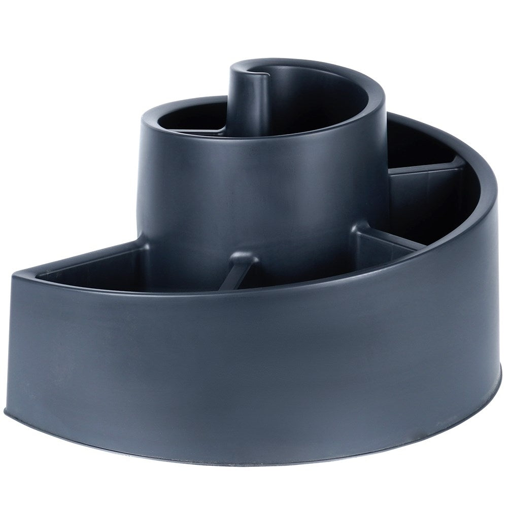 Spiral-shaped plant cascade in black plastic for garden