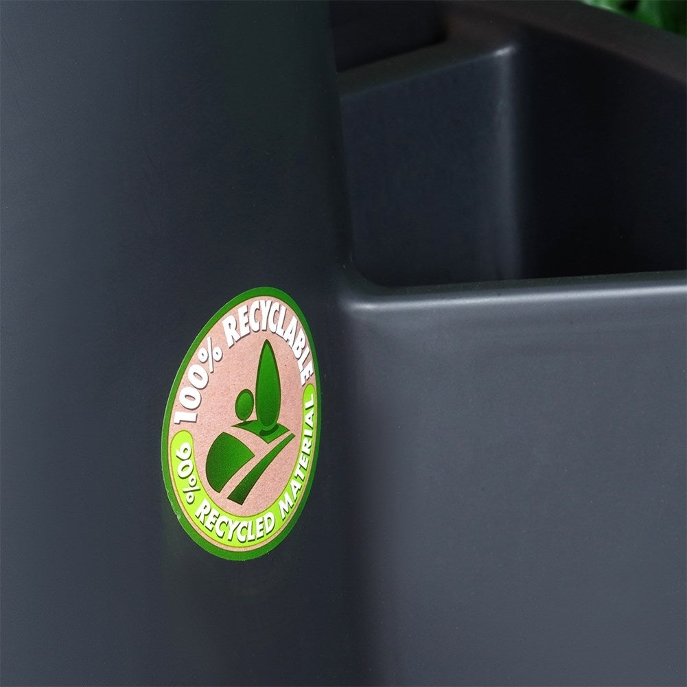 Spiral-shaped plant cascade in black plastic for garden