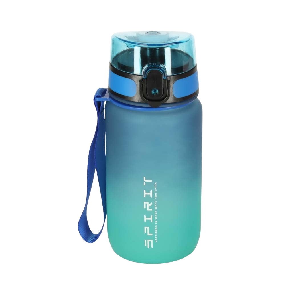 Sports Water Bottle with Straw, Handle, 600ml, Blue-Green