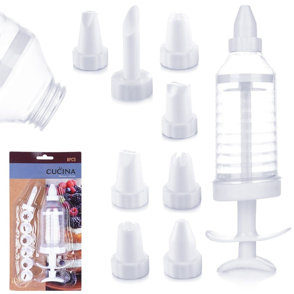 Sprayer with replaceable nozzles for decoration and filling