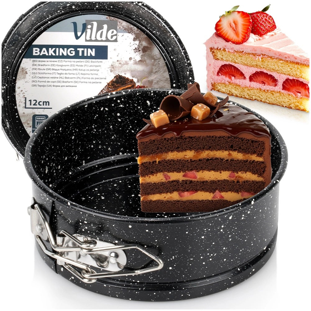 Springform Cake Pan, 12 cm, Carbon Steel Granite Coating