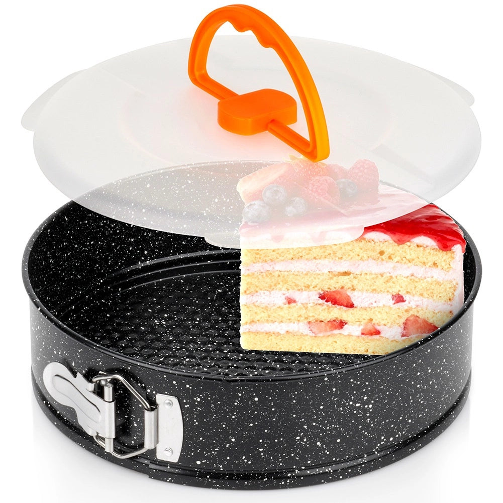 Springform Cake Pan, Granite Coated, 24 cm with Lid
