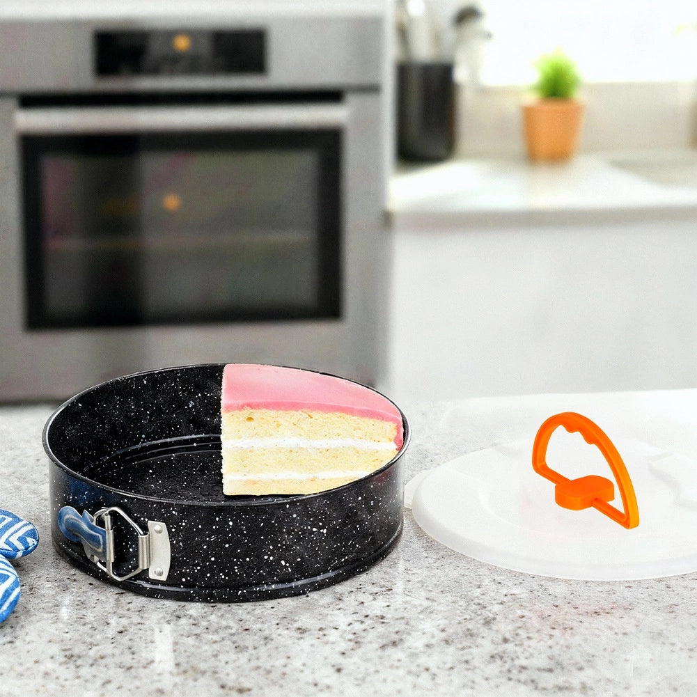 Springform Cake Pan, Granite Coated, 24 cm with Lid