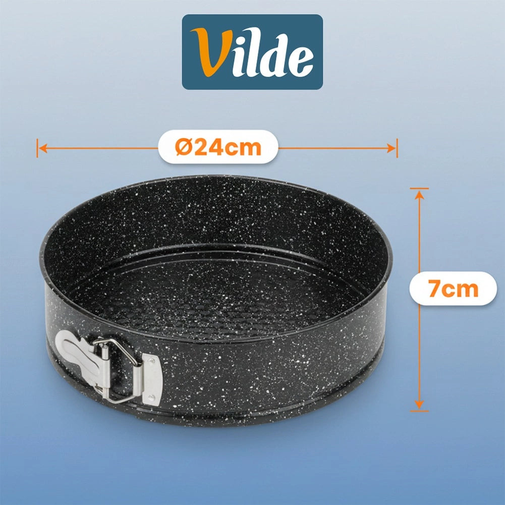 Springform Cake Pan, Granite Coated, 24 cm with Lid
