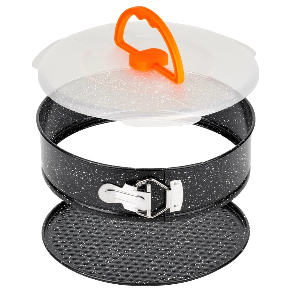 Springform Cake Pan, Granite Coated, 24 cm with Lid
