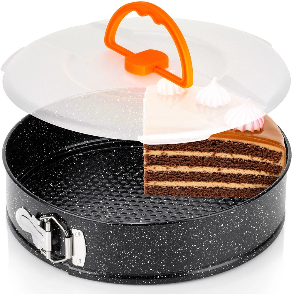 Springform Cake Pan, Granite Coated, 28 cm with Lid