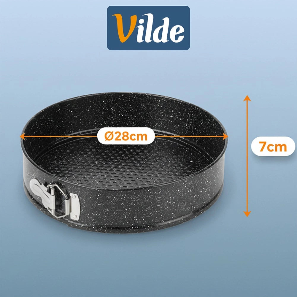Springform Cake Pan, Granite Coated, 28 cm with Lid