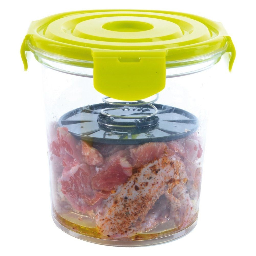 Spring lid Marinating container for Perfect Marinating