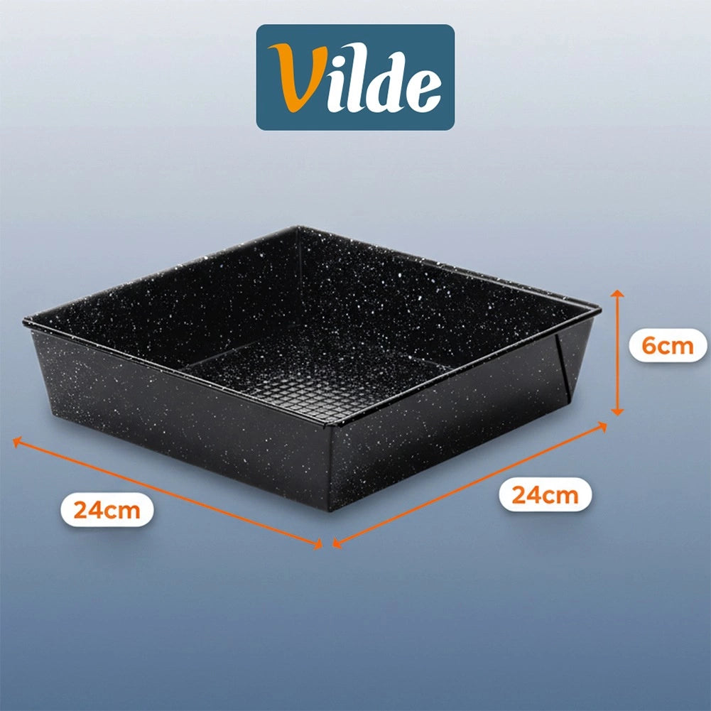 Square Carbon Steel Baking Pan, Non-Stick, 24x24x6 cm