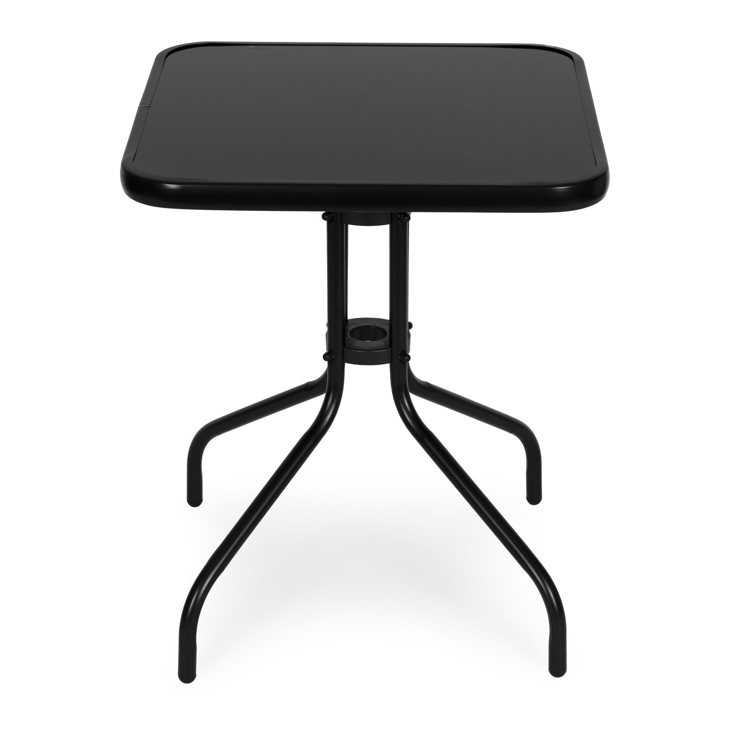 Square Garden Table 60x60 cm, Tempered Glass, Black