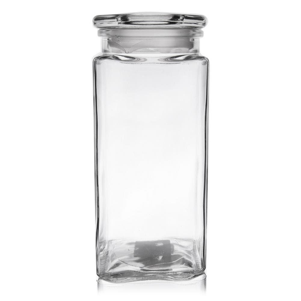 Square Glass Container with Sealing Lid for Storage