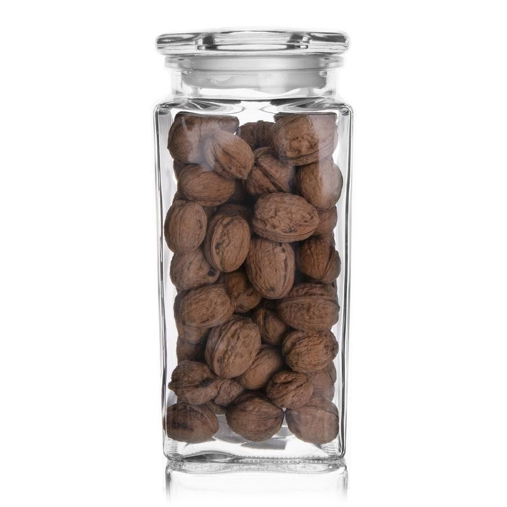 Square Glass Container with Sealing Lid for Storage