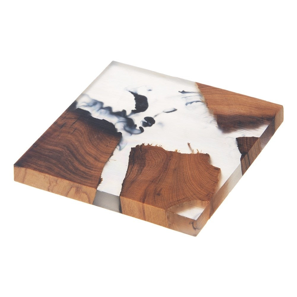 Square Placemat 8x8 cm in Acacia wood and Resin