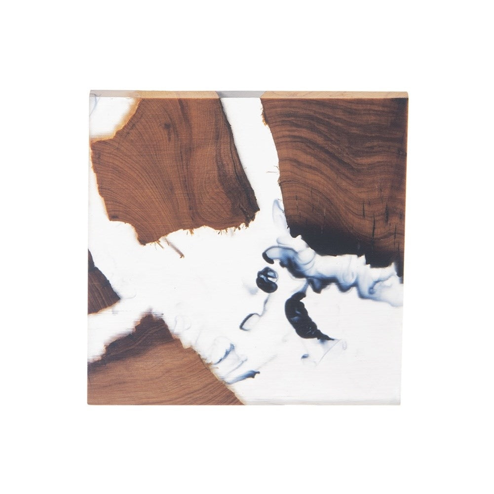 Square Placemat 8x8 cm in Acacia wood and Resin