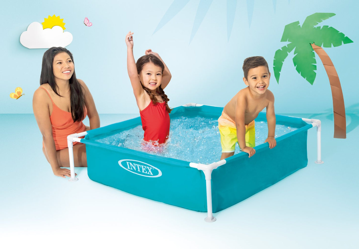 Square frame paddling pool for children 122x122x30 cm INTEX 57173