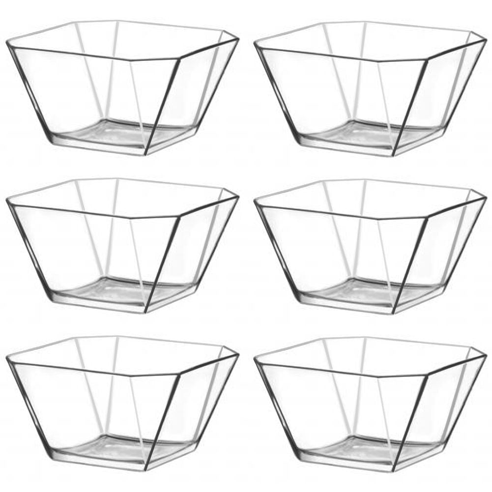 Square glass bowl 12 cm, 300 ml 6 pcs.