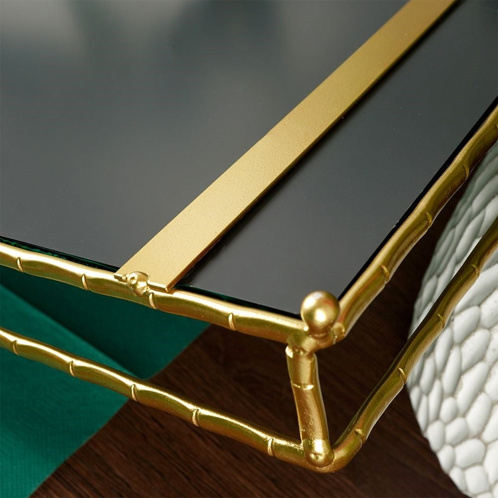 Square gold mirror tray 25.5x25.5 cm for candles