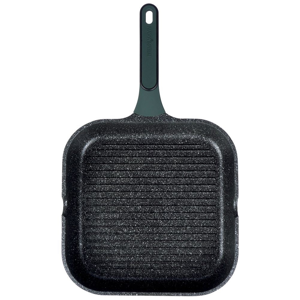 Square grill pan with five-layer non-stick granite coating