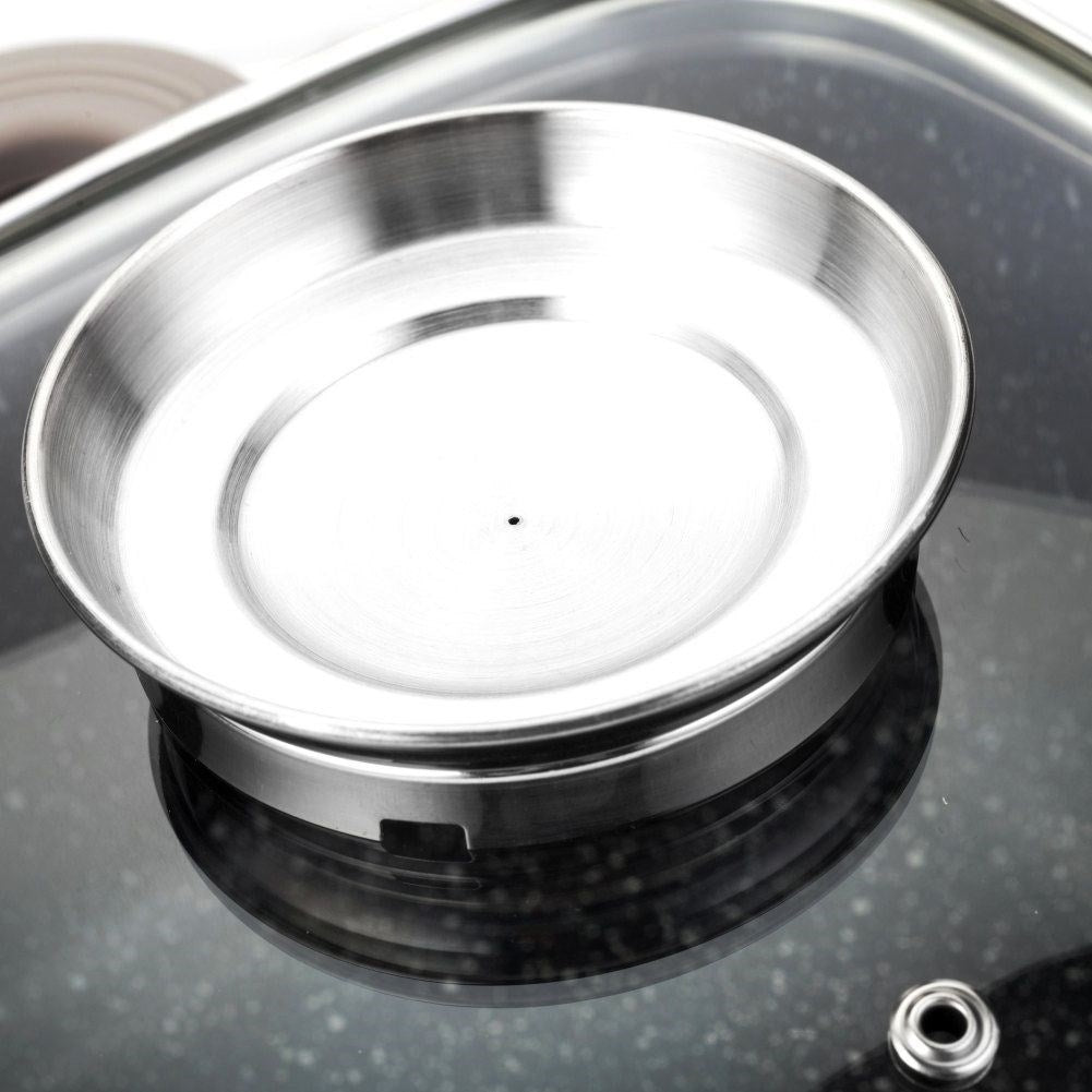 Square pot with durable non-stick granite coating