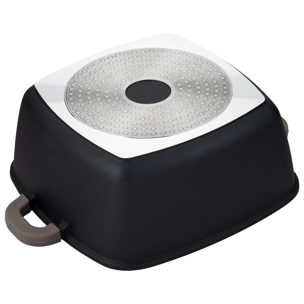 Square pot with durable non-stick granite coating