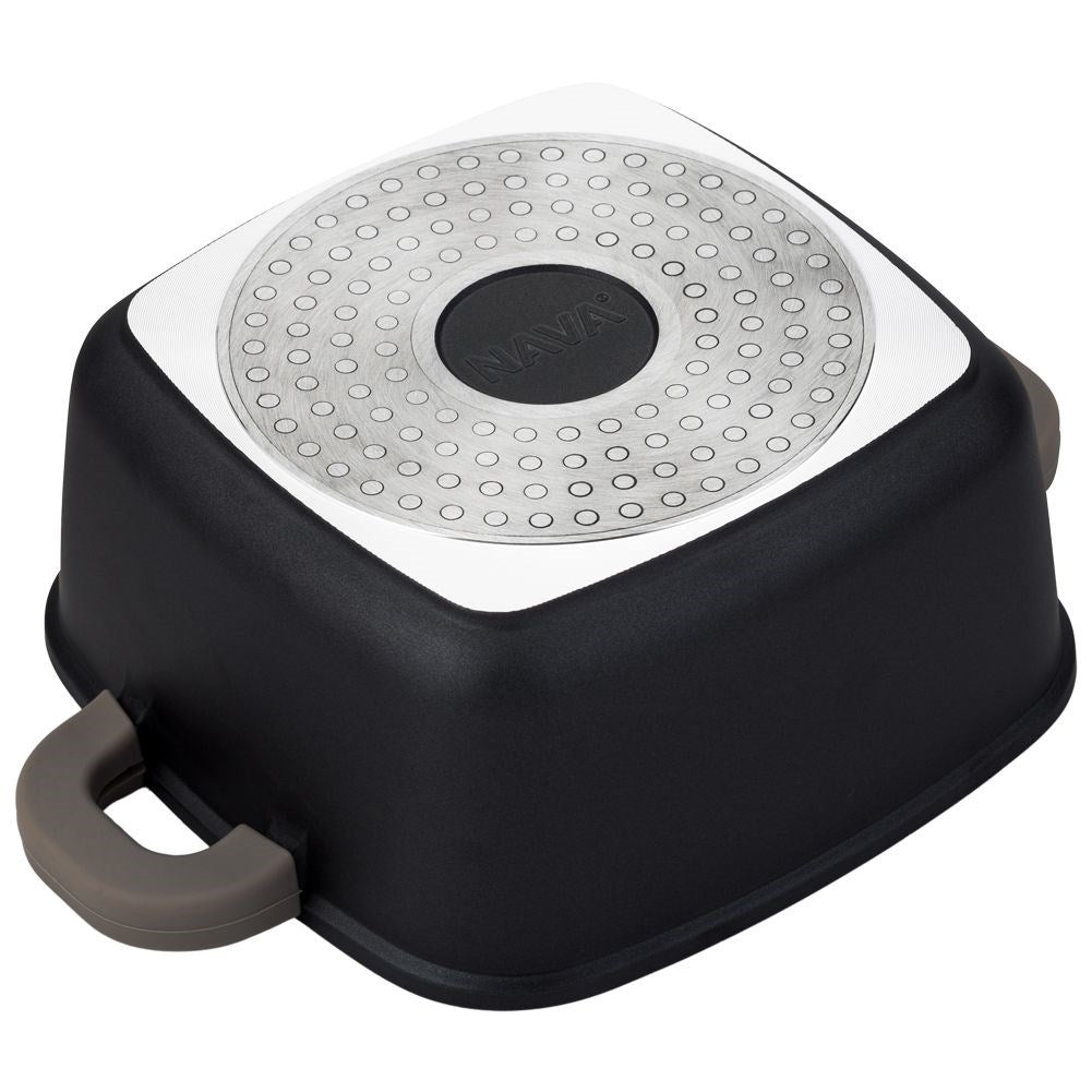 Square pot with five-layer non-stick granite coating