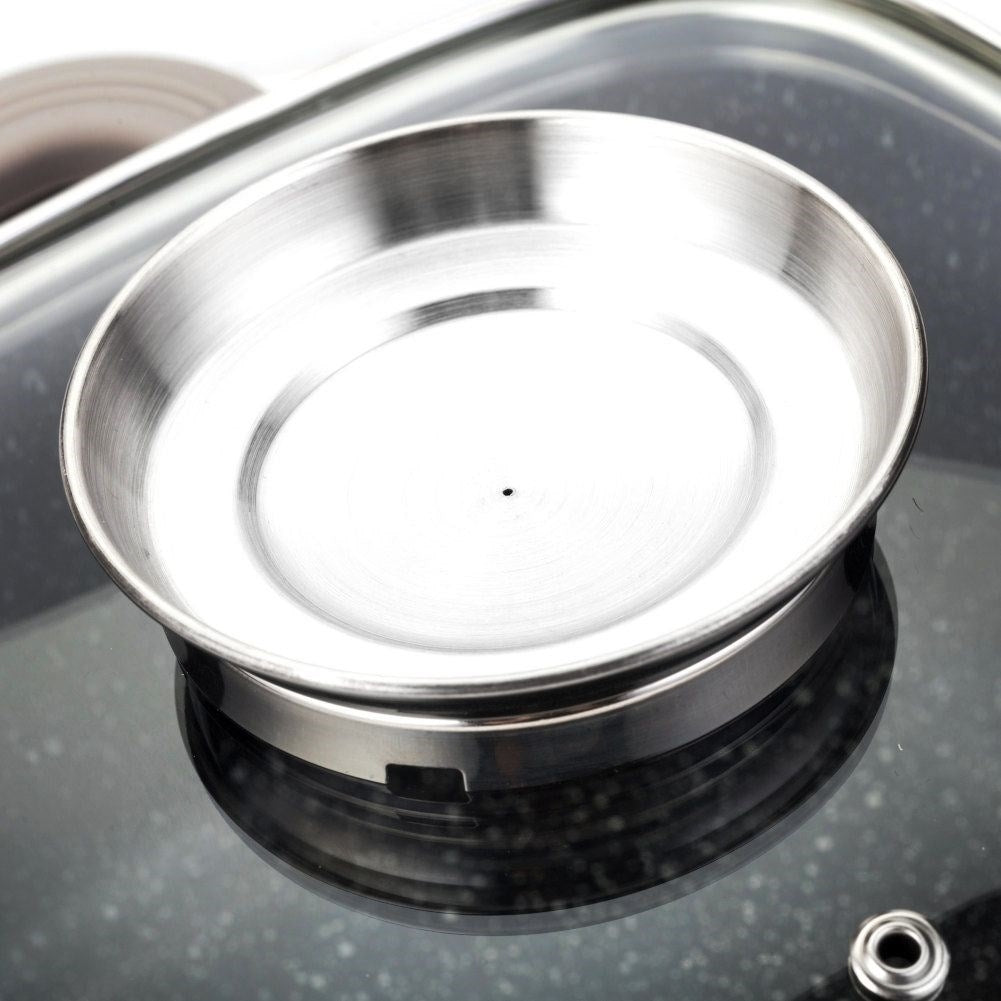 Square pot with five-layer non-stick granite coating