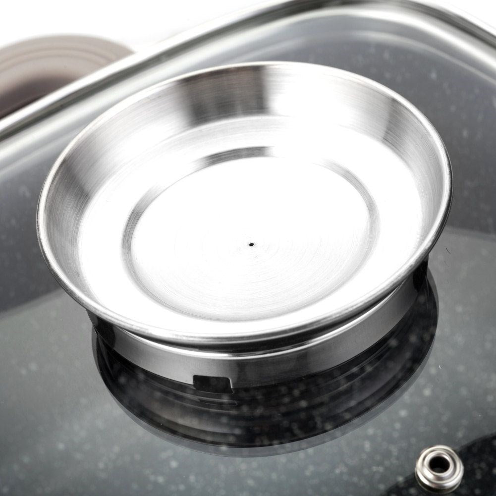 Square pot with five-layer non-stick granite coating