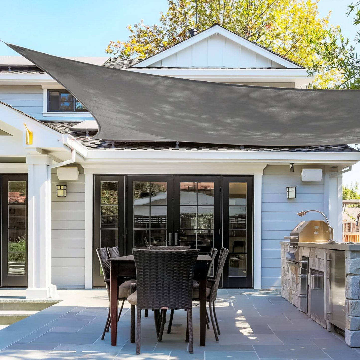 Square shade sail waterproof canopy 4x4m ModernHome - gray
