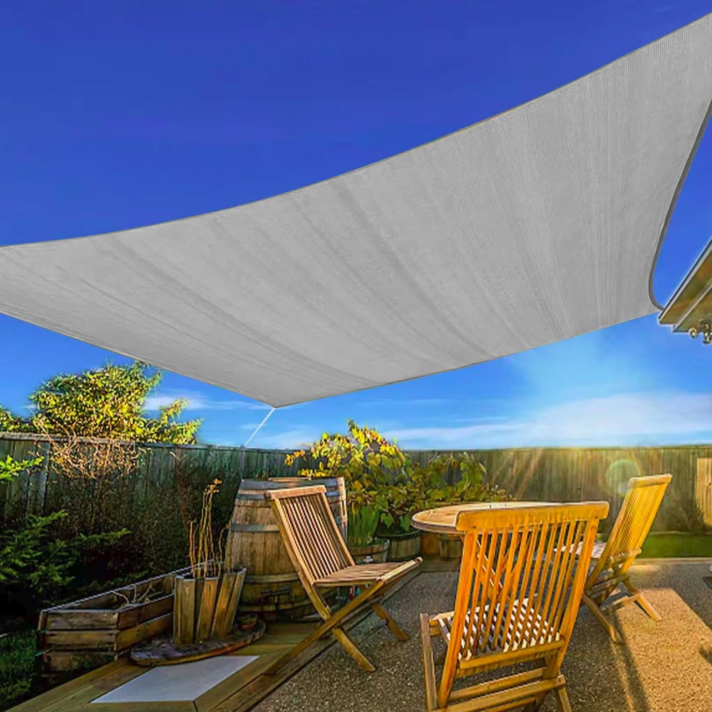 Square shade sail waterproof canopy 4x4m ModernHome - gray