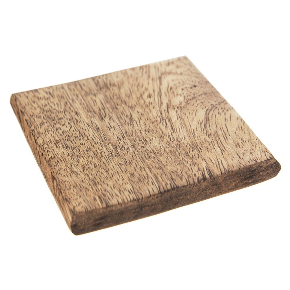 Square wooden mat 10x10 cm in Natural Mango wood