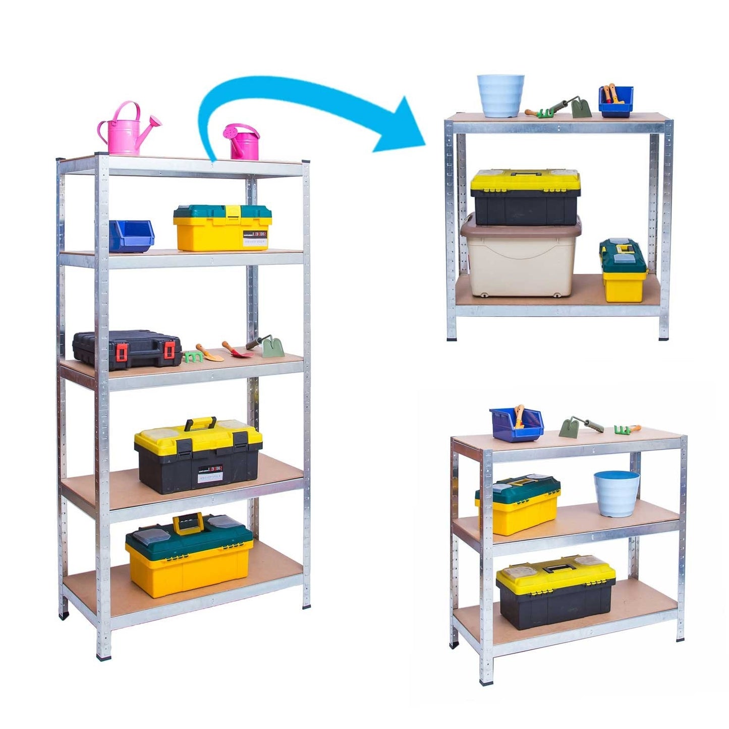 Stable and Spacious Metal Shelving System for Warehouse, 180 x 100 x 50 cm - Humberg 4849