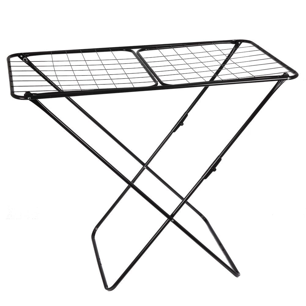 Stable and durable drying rack in black, 18m drying length