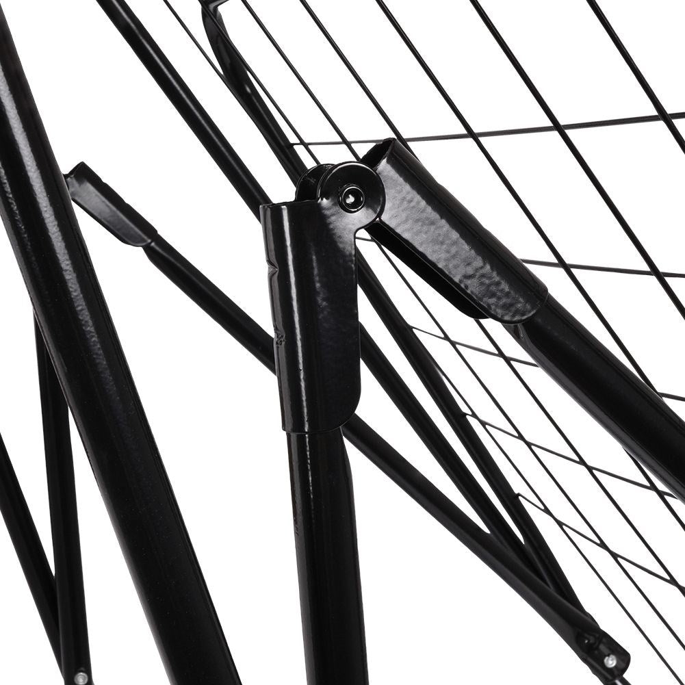 Stable and durable drying rack in black, 18m drying length
