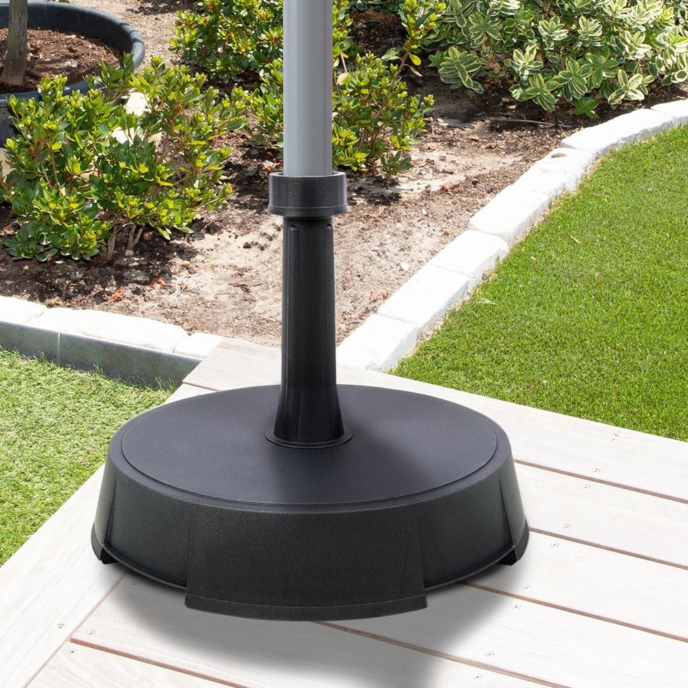 Stable and heavy parasol base for windy garden days