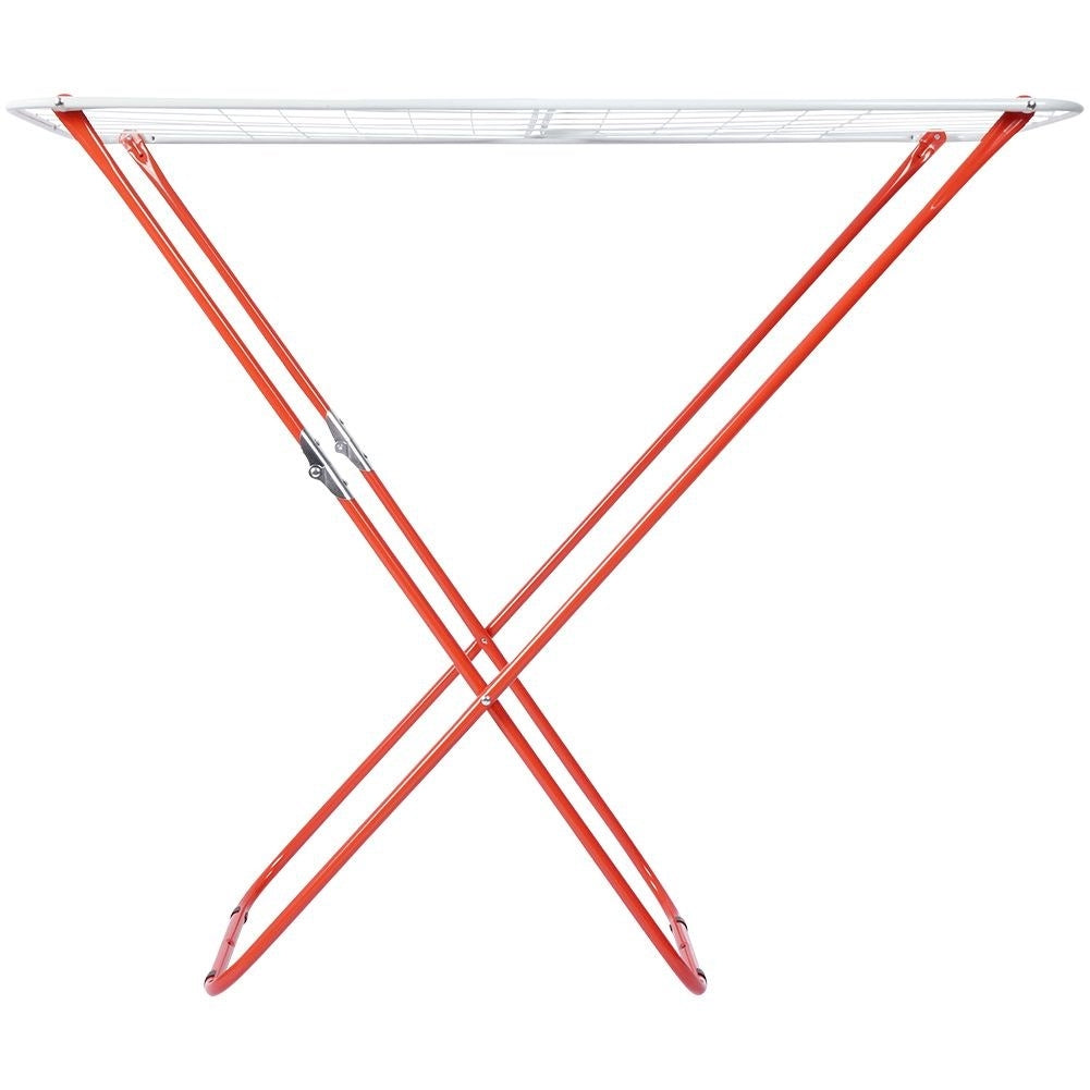 Stable collapsible drying rack in robust metal for indoor/outdoor use