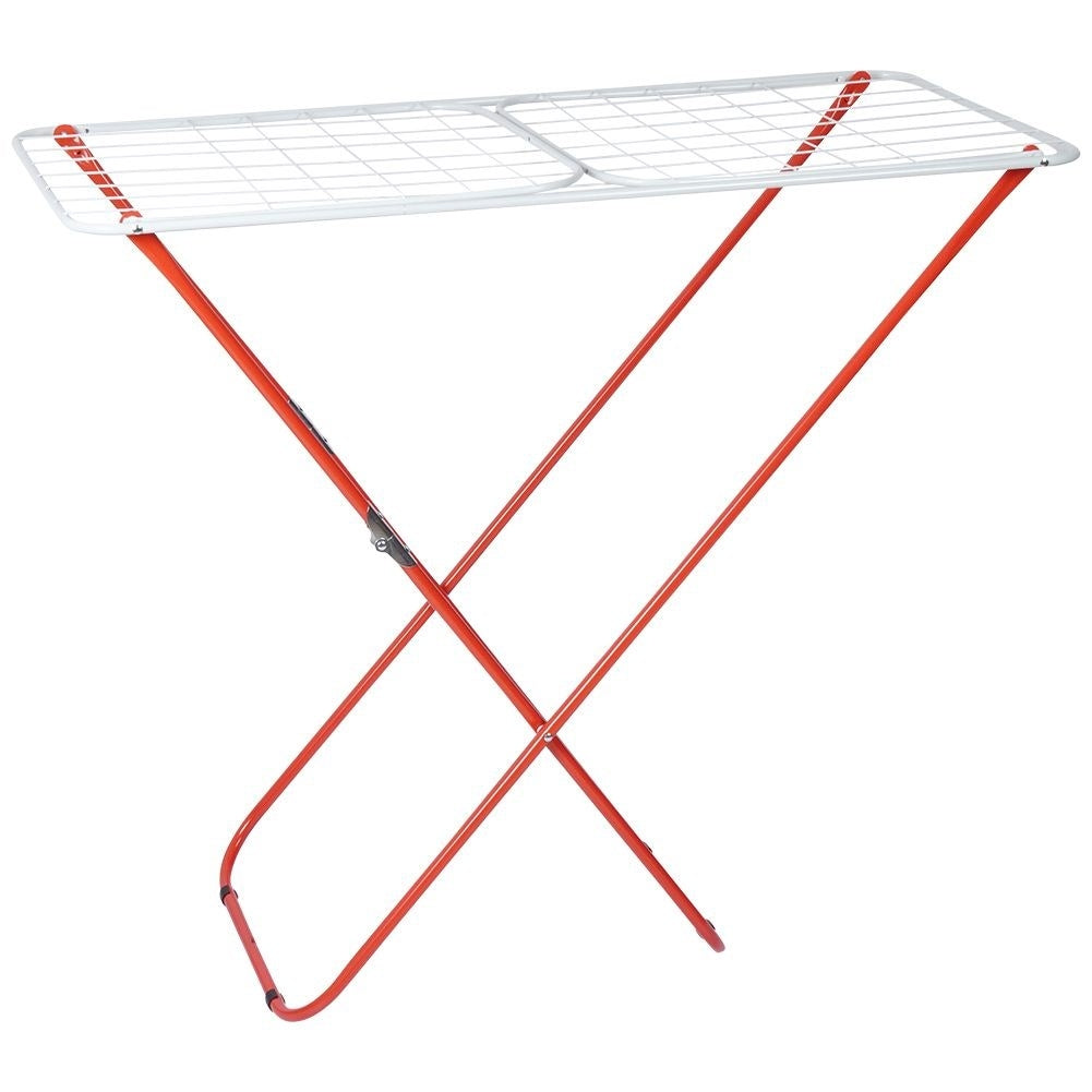 Stable collapsible drying rack in robust metal for indoor/outdoor use