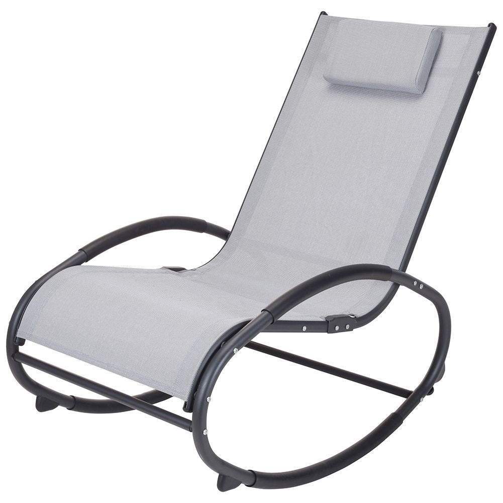Stable rocking chair with cushion, robust metal and durable fabric