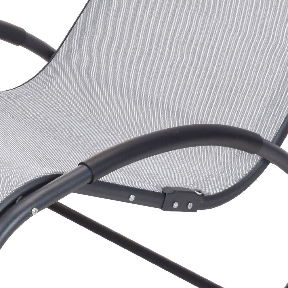 Stable rocking chair with cushion, robust metal and durable fabric