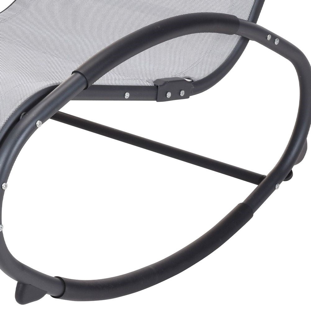 Stable rocking chair with cushion, robust metal and durable fabric