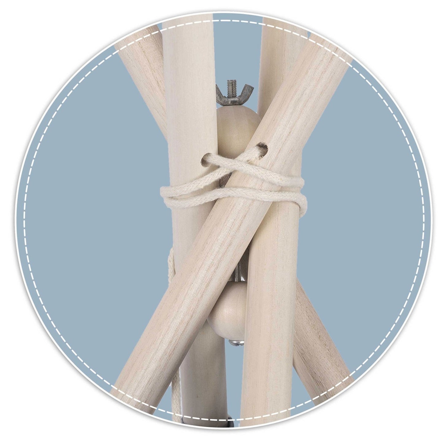 Stable wooden stabilizer for tipi tent Nukido