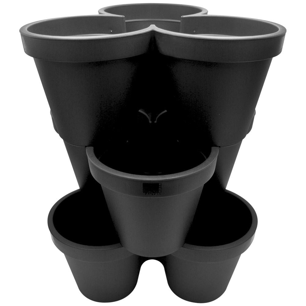Stackable Flower Box in Lightweight Material for Three Plants