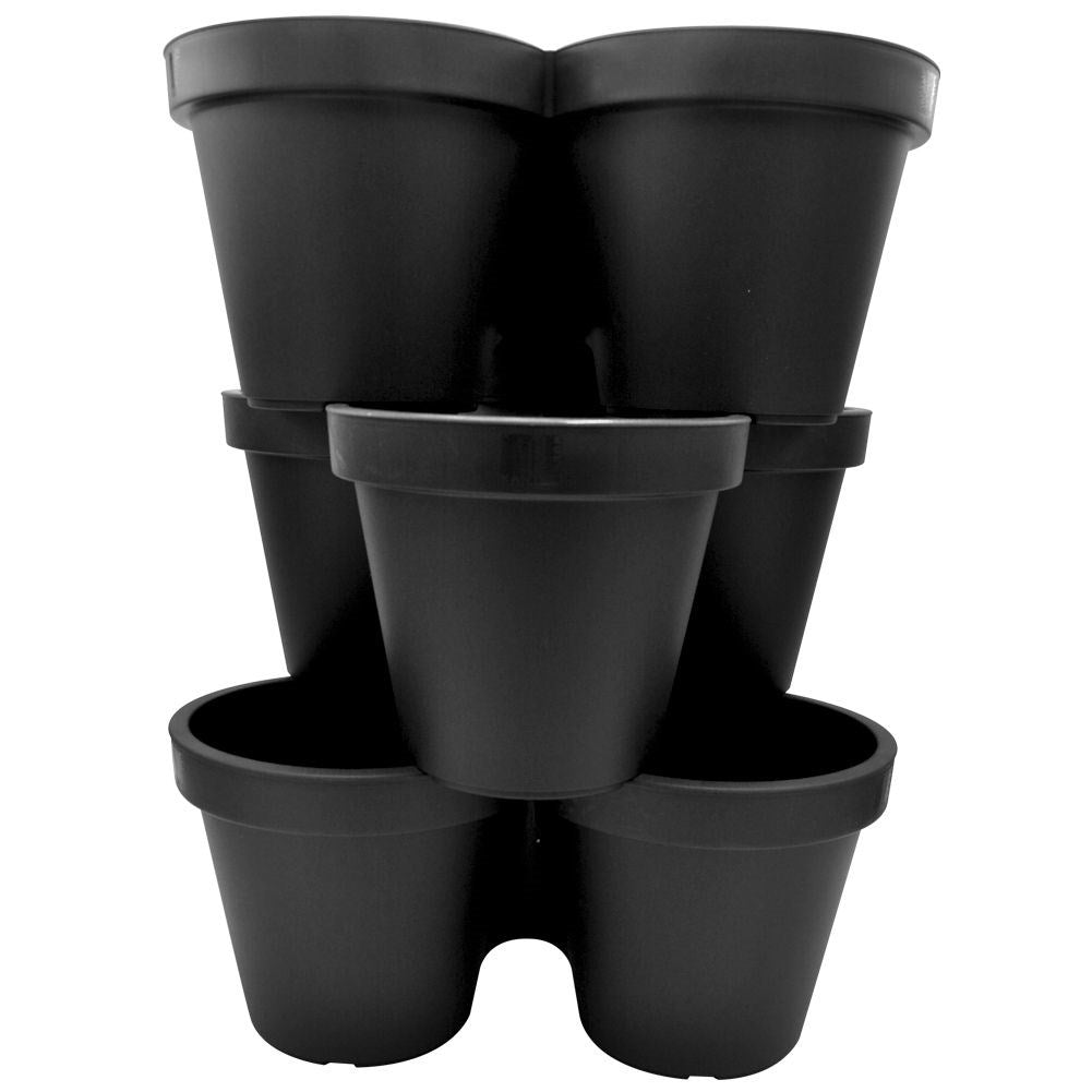 Stackable Flower Box in Lightweight Material for Three Plants