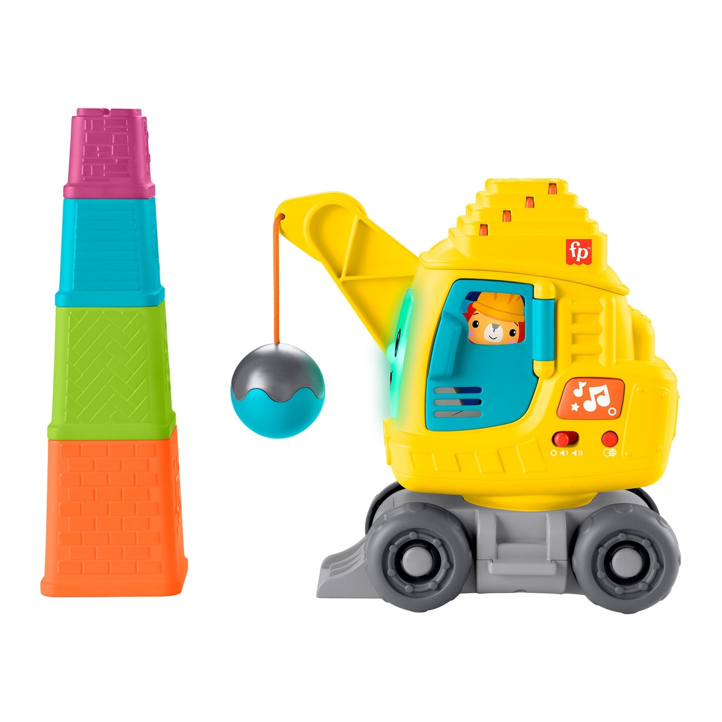 Talking Excavator Toy, Teaches Numbers & Shapes, 9m+