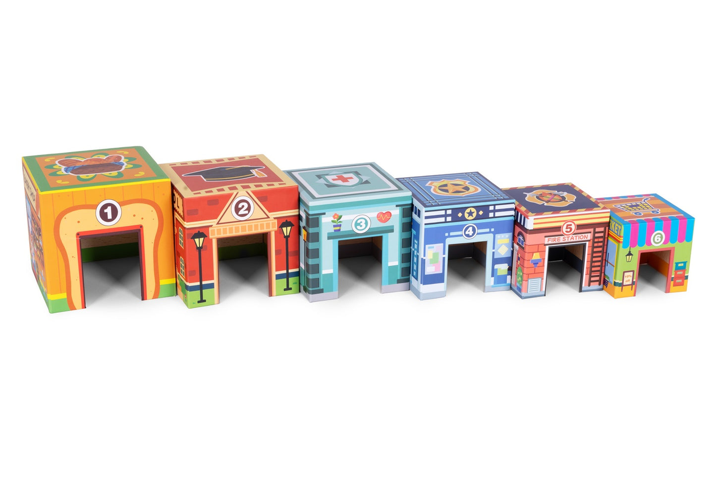 Stacking Tower City Set – 18-Piece Wooden Toy