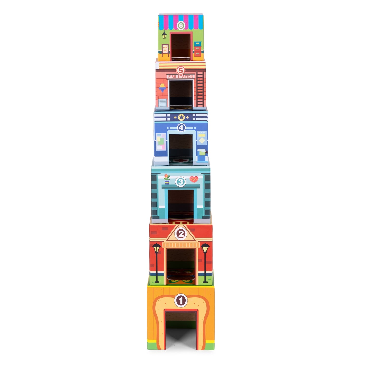 Stacking Tower City Set – 18-Piece Wooden Toy