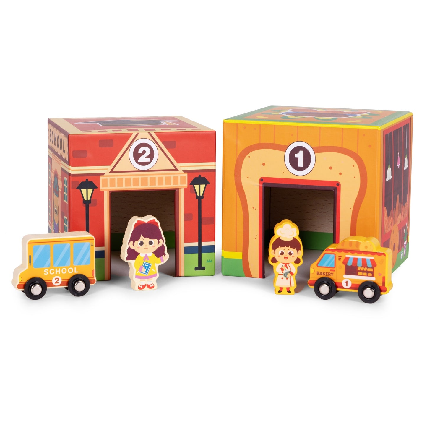 Stacking Tower City Set – 18-Piece Wooden Toy