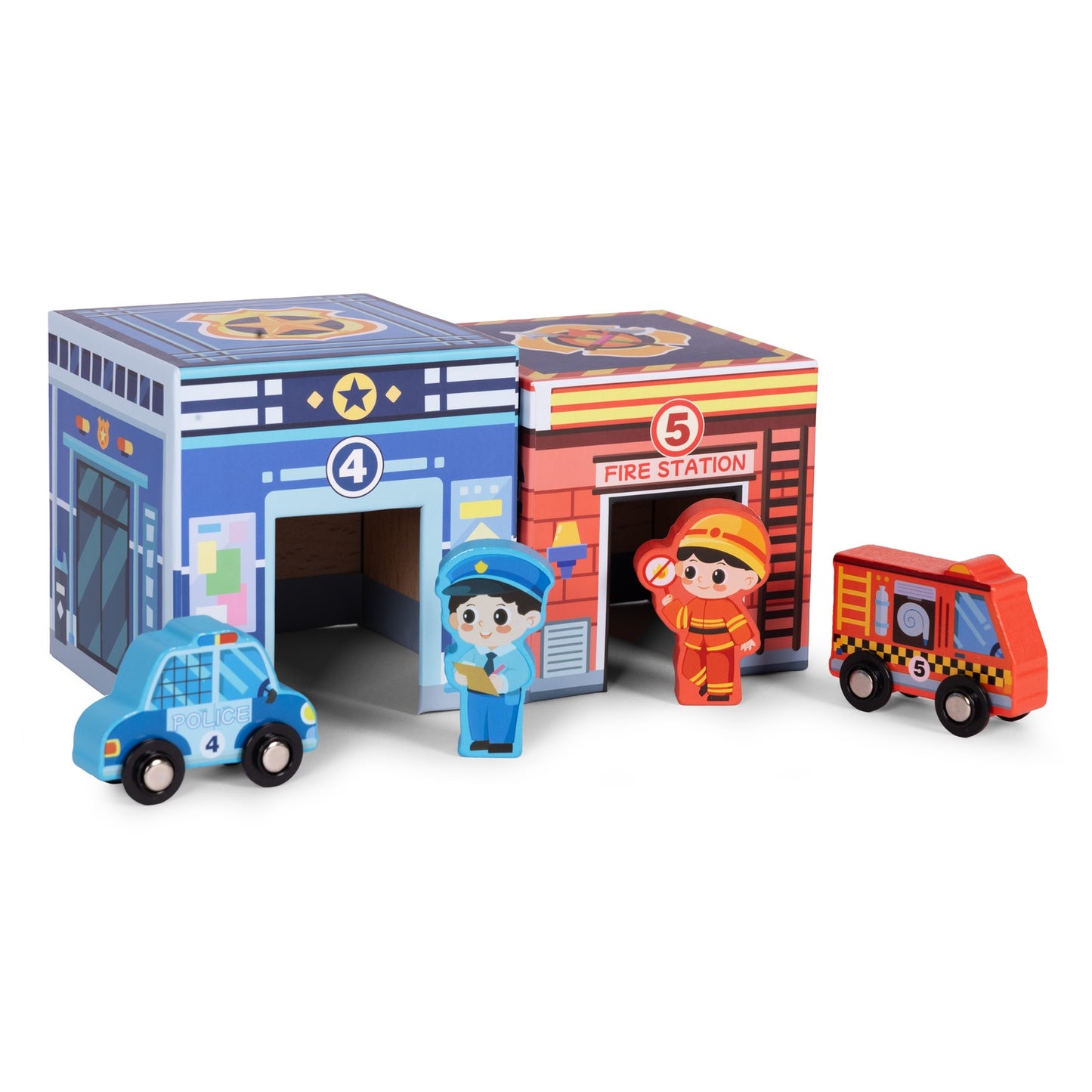 Stacking Tower City Set – 18-Piece Wooden Toy