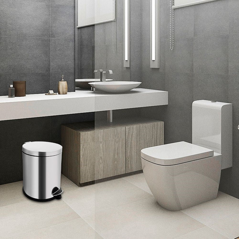 Stainless 14L Dustbin with Pedal and Removable Container